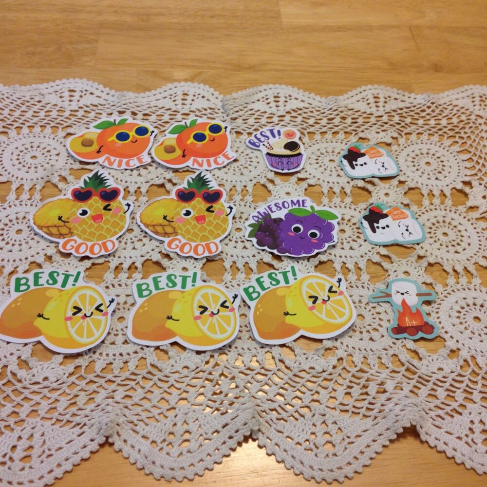 Scented fruit and dessert stickers